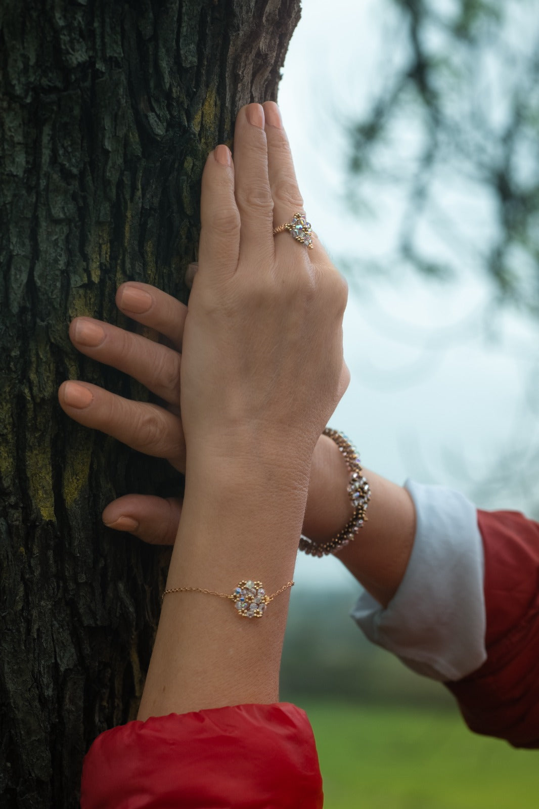 Set Seme della Vita- orecchini, colana, bracciale.